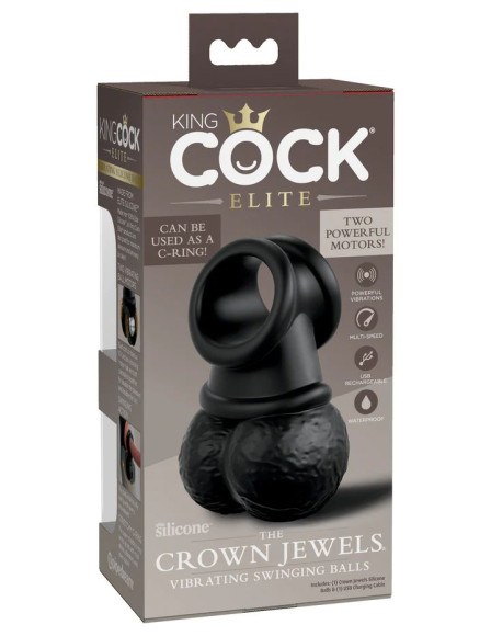 Черная вибронасадка King Cock Ellite The Crown Jewels Черная вибронасадка King Cock Ellite The Crown Jewels