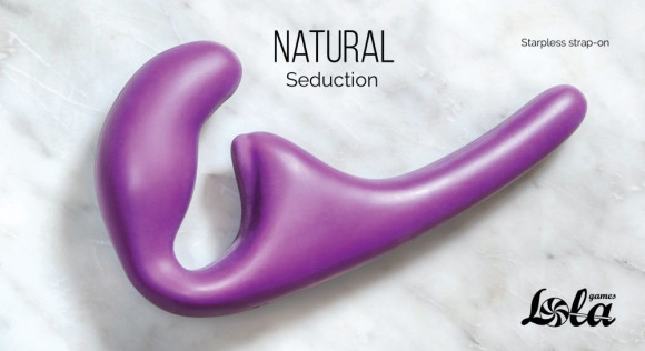 Фиолетовый безремневой страпон Seduction - 20,5 см. Фиолетовый безремневой страпон Seduction - 20,5 см.