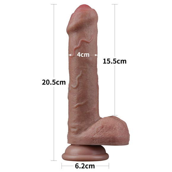 Коричневый фаллоимитатор 8 Dual Layered Silicone - 20,5 см. Коричневый фаллоимитатор 8 Dual Layered Silicone - 20,5 см.