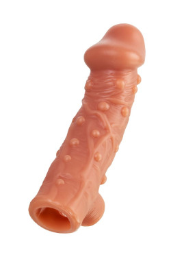 Насадка на фаллос с отверстием для мошонки Cock Sleeve 002 Size L - 17,6 см. Насадка на фаллос с отверстием для мошонки Cock Sleeve 002 Size L - 17,6 см.