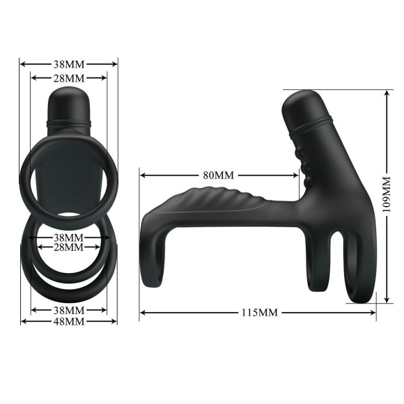 Черная вибронасадка на пенис Vibrating Penis Sling Черная вибронасадка на пенис Vibrating Penis Sling