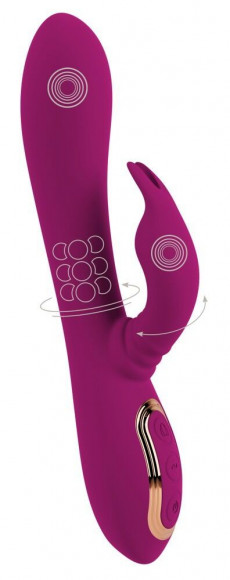 Фиолетовый вибратор 3 Function Vibrator с вращением бусин - 23 см. Фиолетовый вибратор 3 Function Vibrator с вращением бусин - 23 см.