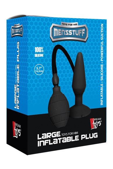 Чёрная анальная втулка с функцией расширения Large Inflatable Plug - 14,5 см. Чёрная анальная втулка с функцией расширения Large Inflatable Plug - 14,5 см.