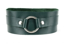 Изумрудный широкий ошейник с кольцом Collar Emerald Изумрудный широкий ошейник с кольцом Collar Emerald