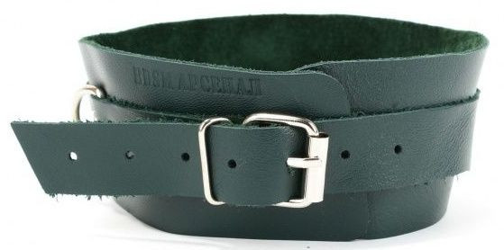 Изумрудный широкий ошейник с кольцом Collar Emerald Изумрудный широкий ошейник с кольцом Collar Emerald