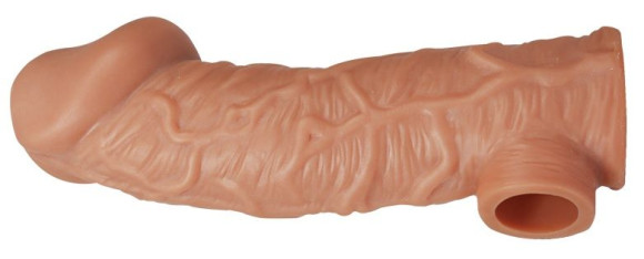 Телесная насадка на фаллос с фиксацией мошонки Cock Sleeve 001 Size M - 15,6 см. Телесная насадка на фаллос с фиксацией мошонки Cock Sleeve 001 Size M - 15,6 см.