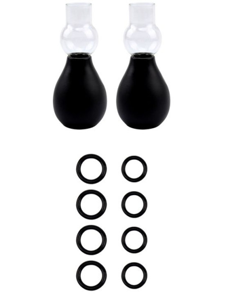 Набор из 2 вакуумных помп для сосков и 4 пар фиксирующих колец Nipple Sucker Set for Her Набор из 2 вакуумных помп для сосков и 4 пар фиксирующих колец Nipple Sucker Set for Her