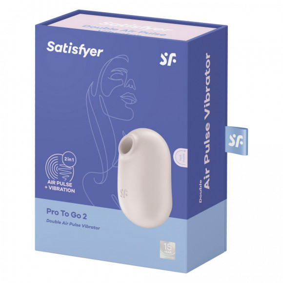 Бежевый вакуумный вибростимулятор клитора Satisfyer Pro To Go 2 Бежевый вакуумный вибростимулятор клитора Satisfyer Pro To Go 2