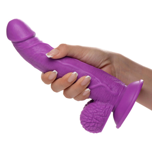 Фиолетовый фаллоимитатор на присоске 7.5 Dildo with Balls - 21,5 см. Фиолетовый фаллоимитатор на присоске 7.5 Dildo with Balls - 21,5 см.