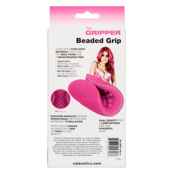 Розовый рельефный мастурбатор Beaded Grip Розовый рельефный мастурбатор Beaded Grip