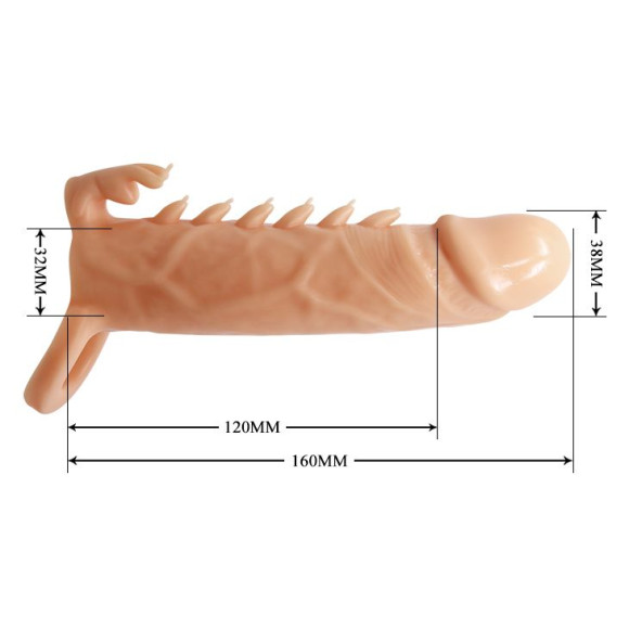 Телесная удлиняющая насадка Penis Sleeve Emmitt - 17 см. Телесная удлиняющая насадка Penis Sleeve Emmitt - 17 см.