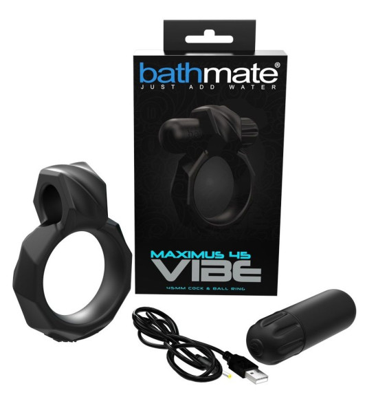 Черное эрекционное виброкольцо Maximus 45 Vibe Черное эрекционное виброкольцо Maximus 45 Vibe