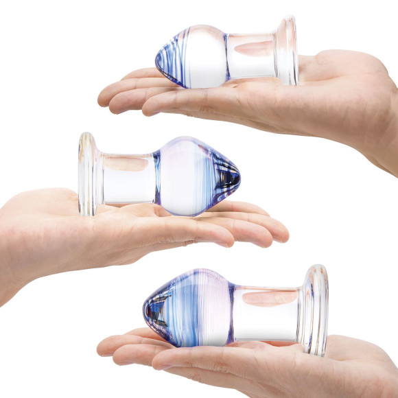 Набор из 3 стеклянных анальных пробок Pleasure Droplets Plug Set Набор из 3 стеклянных анальных пробок Pleasure Droplets Plug Set