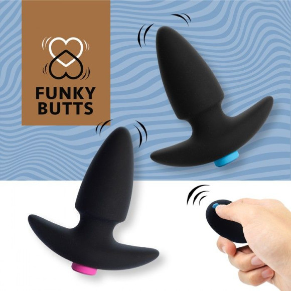 Набор из двух черных анальных плагов для пары FunkyButts Набор из двух черных анальных плагов для пары FunkyButts