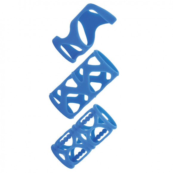 Набор насадок на пенис голубого цвета Posh Silicone Lovers Cages Набор насадок на пенис голубого цвета Posh Silicone Lovers Cages