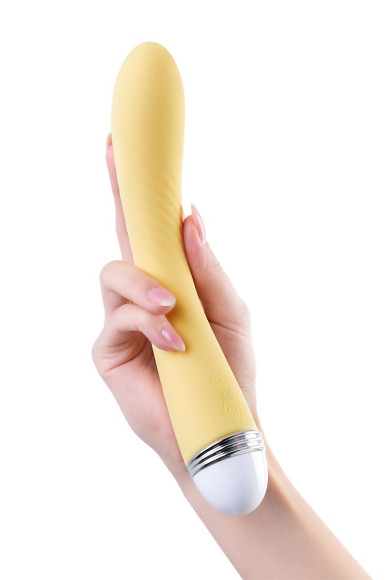 Желтый вибратор Calla - 22 см. Желтый вибратор Calla - 22 см.