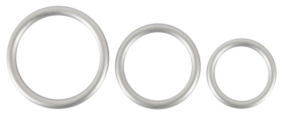 Набор из 3 эрекционных колец под металл Metallic Silicone Cock Ring Set Набор из 3 эрекционных колец под металл Metallic Silicone Cock Ring Set