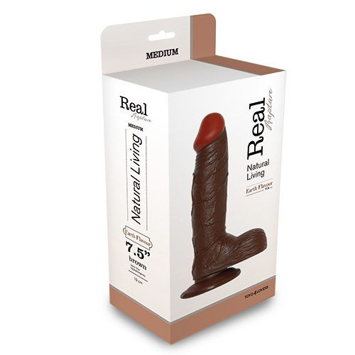 Коричневый фаллоимитатор REALISTIC DILDO REAL RAPTURE с присоской - 21,5 см. Коричневый фаллоимитатор REALISTIC DILDO REAL RAPTURE с присоской - 21,5 см.