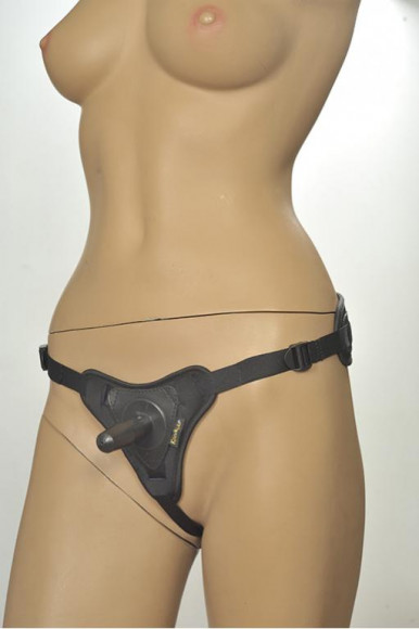 Чёрные трусики с плугом Kanikule Strap-on Harness Anatomic Thong Чёрные трусики с плугом Kanikule Strap-on Harness Anatomic Thong