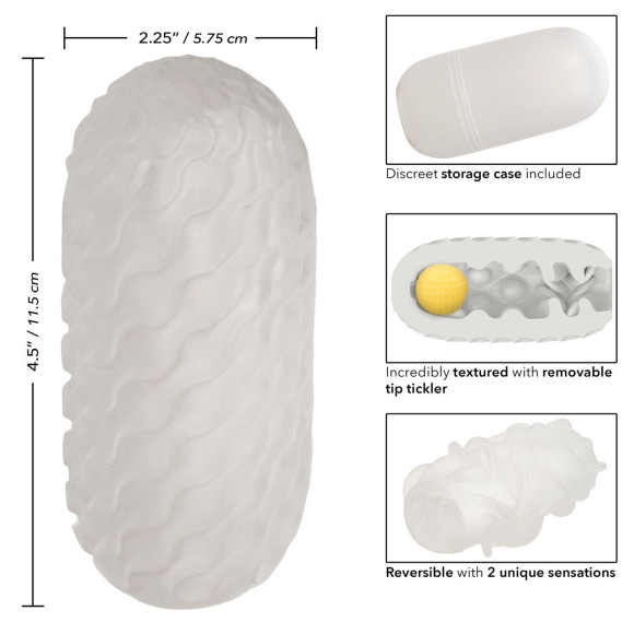 Двусторонний мастурбатор с желтым стимулирующим шариком Reversible Squishy Ball Stroker Двусторонний мастурбатор с желтым стимулирующим шариком Reversible Squishy Ball Stroker