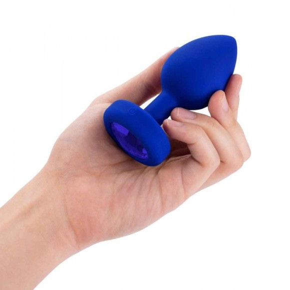 Синяя вибропробка Vibrating Jewel Plug L/XL - 11 см. Синяя вибропробка Vibrating Jewel Plug L/XL - 11 см.