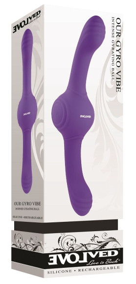Фиолетовый двусторонний вибромассажер Our Gyro Vibe - 29,5 см. Фиолетовый двусторонний вибромассажер Our Gyro Vibe - 29,5 см.