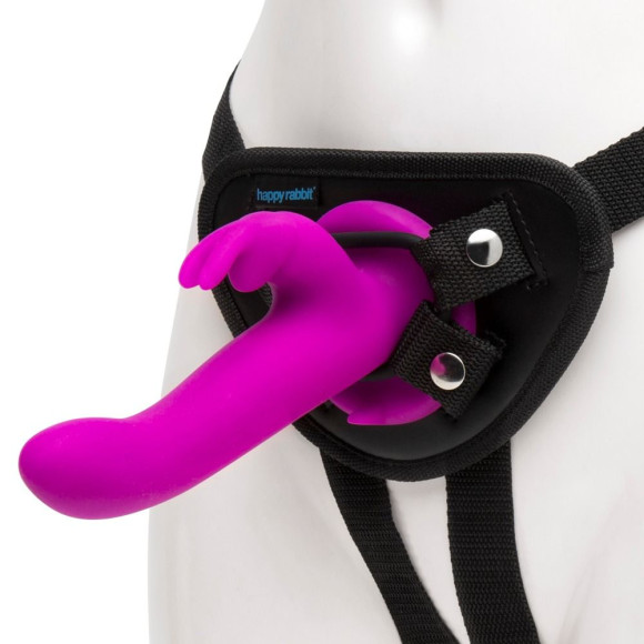 Лиловый страпон Rechargeable Vibrating Strap-On Harness Set - 17,6 см. Лиловый страпон Rechargeable Vibrating Strap-On Harness Set - 17,6 см.