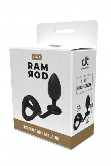 Черное эрекционное кольцо с анальной пробкой Cockstrap With Anal Plug Черное эрекционное кольцо с анальной пробкой Cockstrap With Anal Plug