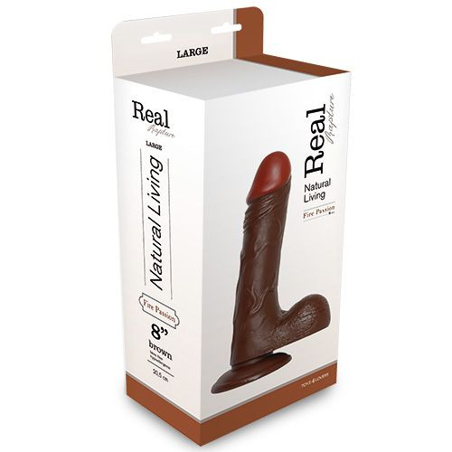 Коричневый фаллоимитатор REALISTIC DILDO REAL RAPTURE на подошве-присоске - 20,5 см. Коричневый фаллоимитатор REALISTIC DILDO REAL RAPTURE на подошве-присоске - 20,5 см.