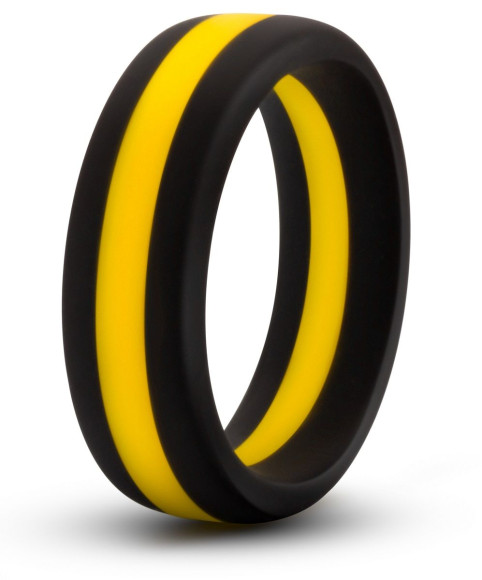 Черно-желтое силиконовое эрекционное кольцо Silicone Go Pro Cock Ring Черно-желтое силиконовое эрекционное кольцо Silicone Go Pro Cock Ring