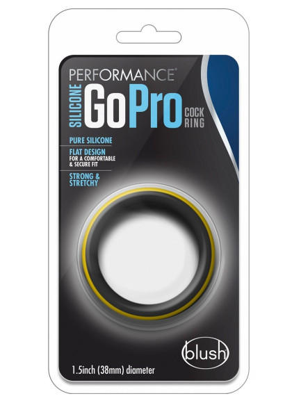 Черно-желтое силиконовое эрекционное кольцо Silicone Go Pro Cock Ring Черно-желтое силиконовое эрекционное кольцо Silicone Go Pro Cock Ring
