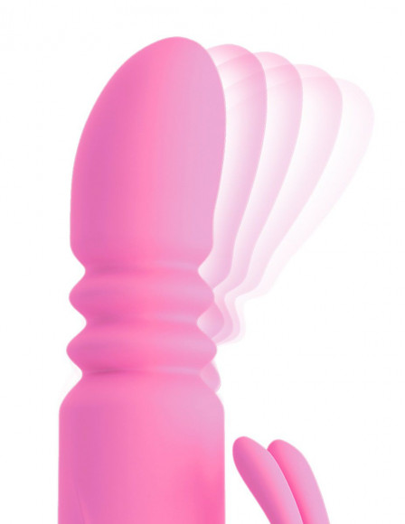 Розовый вибромассажёр с клиторальным зайчиком WOW! G-MOTION RABBIT - 26 см. Розовый вибромассажёр с клиторальным зайчиком WOW! G-MOTION RABBIT - 26 см.