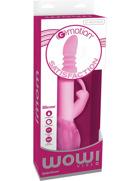 Розовый вибромассажёр с клиторальным зайчиком WOW! G-MOTION RABBIT - 26 см. Розовый вибромассажёр с клиторальным зайчиком WOW! G-MOTION RABBIT - 26 см.