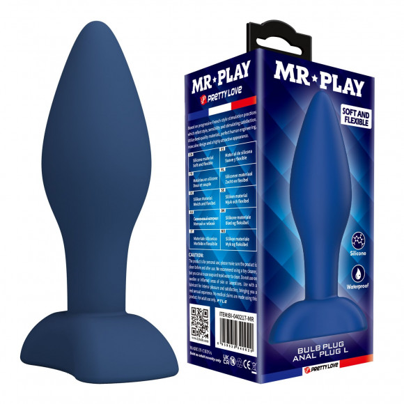Синяя анальная пробка Bulb Plug - 12,1 см. Синяя анальная пробка Bulb Plug - 12,1 см.