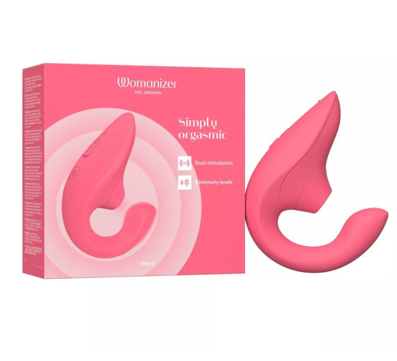 Розовый вибромассажер для двойной стимуляции Womanizer Blend Розовый вибромассажер для двойной стимуляции Womanizer Blend
