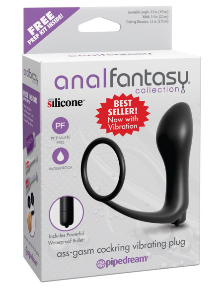 Анальная пробка с вибрацией с эрекционным кольцом Ass-Gasm Cockring Vibrating Plug Анальная пробка с вибрацией с эрекционным кольцом Ass-Gasm Cockring Vibrating Plug