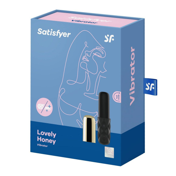 Чёрно-золотистая вибропуля Satisfyer Lovely Honey Чёрно-золотистая вибропуля Satisfyer Lovely Honey