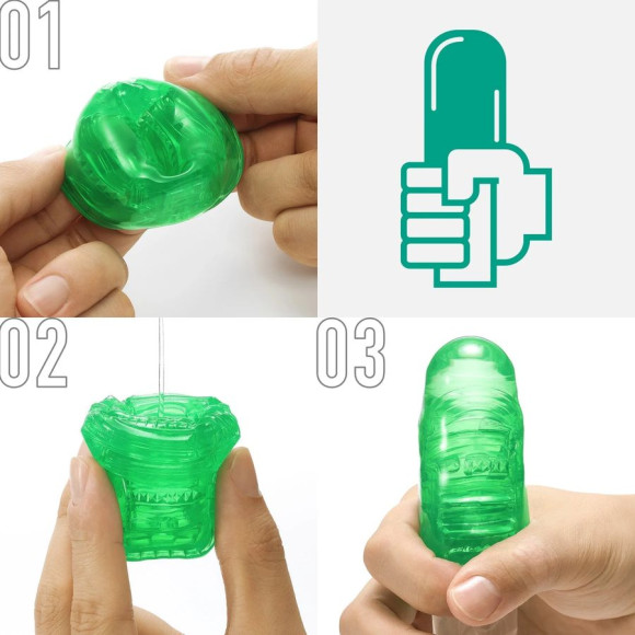 Зеленый мастурбатор-стимулятор Tenga Uni Emerald Зеленый мастурбатор-стимулятор Tenga Uni Emerald