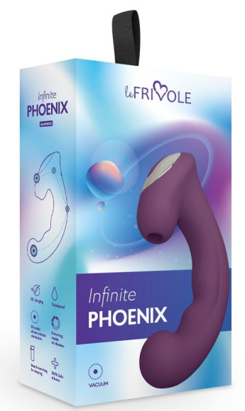 Фиолетовый вибратор Phoenix с вакуумной стимуляцией клитора - 18 см. Фиолетовый вибратор Phoenix с вакуумной стимуляцией клитора - 18 см.