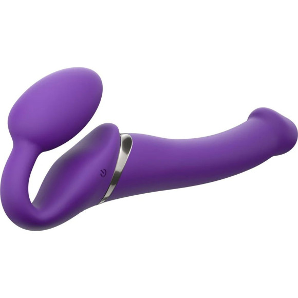 Фиолетовый безремневой вибрострапон Silicone Bendable Strap-On - size M Фиолетовый безремневой вибрострапон Silicone Bendable Strap-On - size M