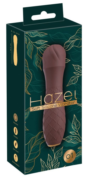 Коричневый вибратор-жезл Hazel 01 - 14 см. Коричневый вибратор-жезл Hazel 01 - 14 см.