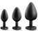 Набор из 3 черных пробок с прозрачным кристаллом-сердечком Bling Plugs Training Kit Набор из 3 черных пробок с прозрачным кристаллом-сердечком Bling Plugs Training Kit