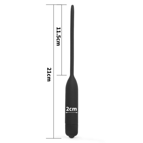 Черный уретральный виброплаг Silicone Vibrating Urethral Dilator - 21 см. Черный уретральный виброплаг Silicone Vibrating Urethral Dilator - 21 см.
