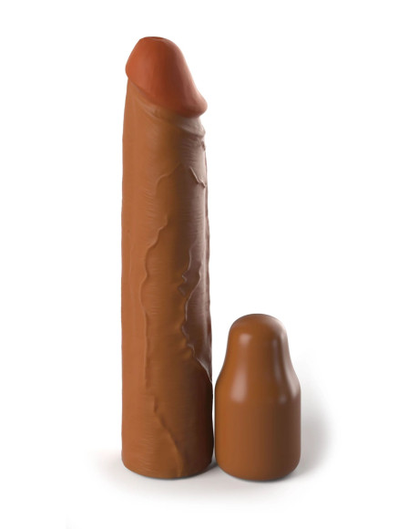 Коричневая насадка на член 2 Silicone X-tension - 20,3 см. Коричневая насадка на член 2 Silicone X-tension - 20,3 см.