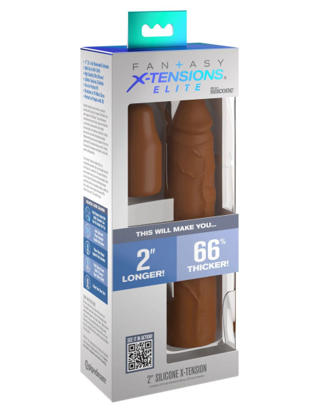 Коричневая насадка на член 2 Silicone X-tension - 20,3 см. Коричневая насадка на член 2 Silicone X-tension - 20,3 см.