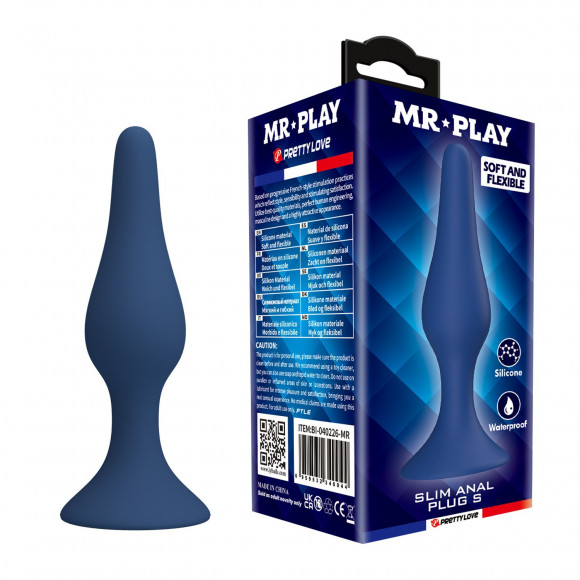 Синяя анальная пробка Slim Anal Plug S - 10,3 см. Синяя анальная пробка Slim Anal Plug S - 10,3 см.