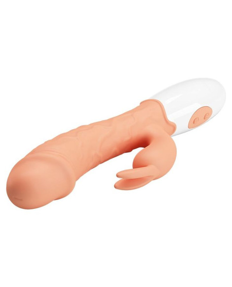 Телесный вибратор с клиторальным стимулятором Easter Bunny - 19,2 см. Телесный вибратор с клиторальным стимулятором Easter Bunny - 19,2 см.