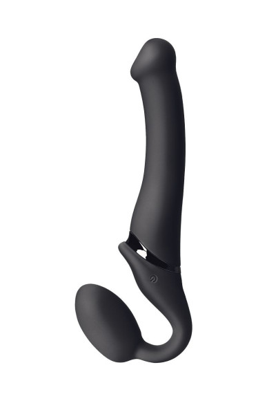 Черный безремневой вибрострапон Silicone Bendable Strap-On - size XL Черный безремневой вибрострапон Silicone Bendable Strap-On - size XL
