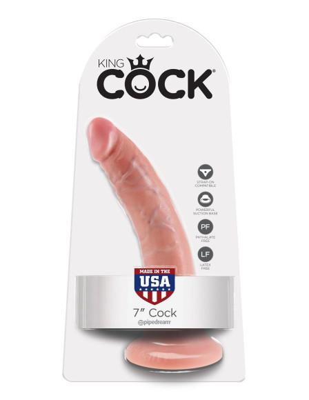 Телесный фаллоимитатор с присоской 7 Cock - 17,8 см. Телесный фаллоимитатор с присоской 7 Cock - 17,8 см.