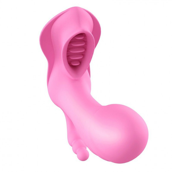 Розовый вибромассажер с клиторальным стимулятором SEX MASSAGER и пультом ДУ Розовый вибромассажер с клиторальным стимулятором SEX MASSAGER и пультом ДУ